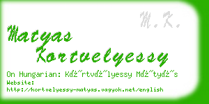 matyas kortvelyessy business card